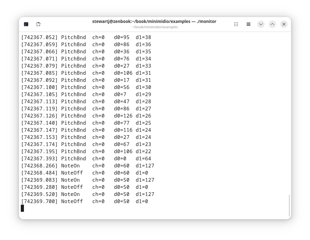 Screenshot of the minimidio project