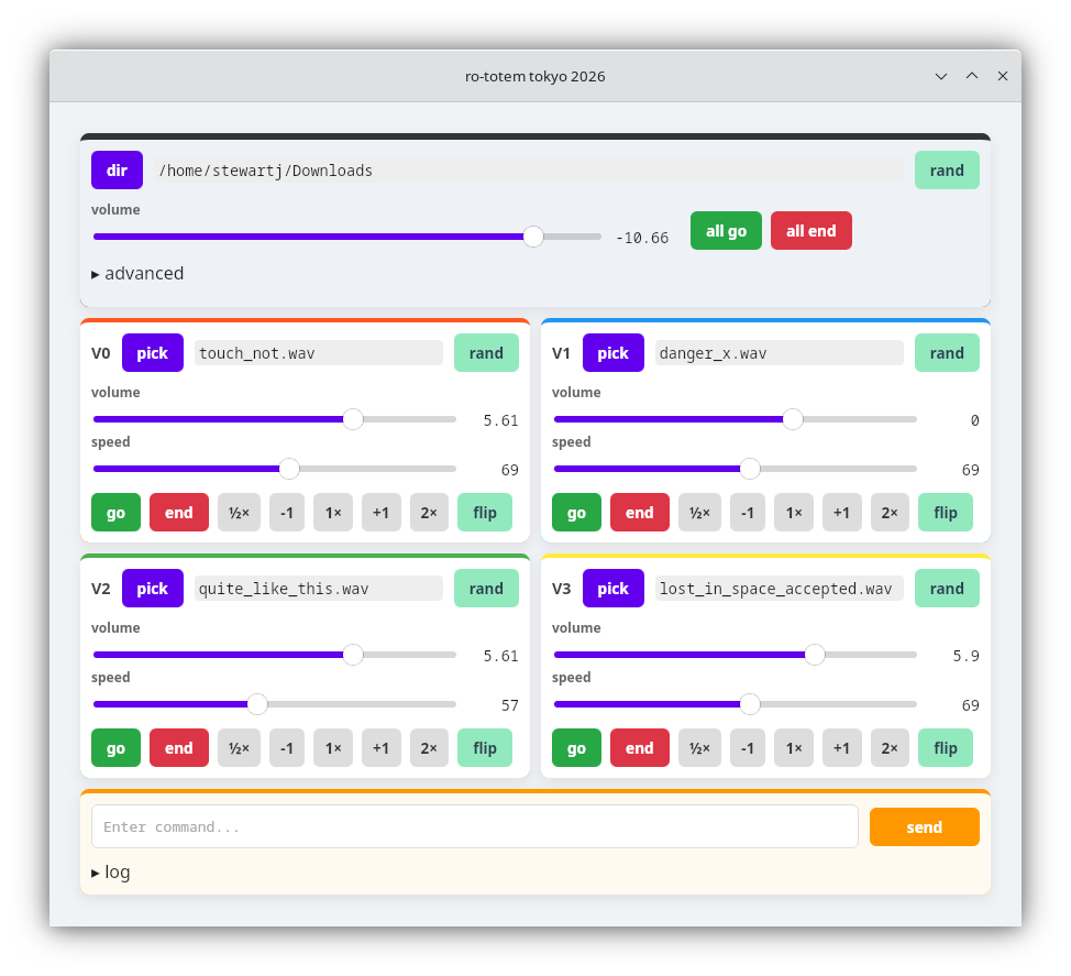 Looping application controlling skred