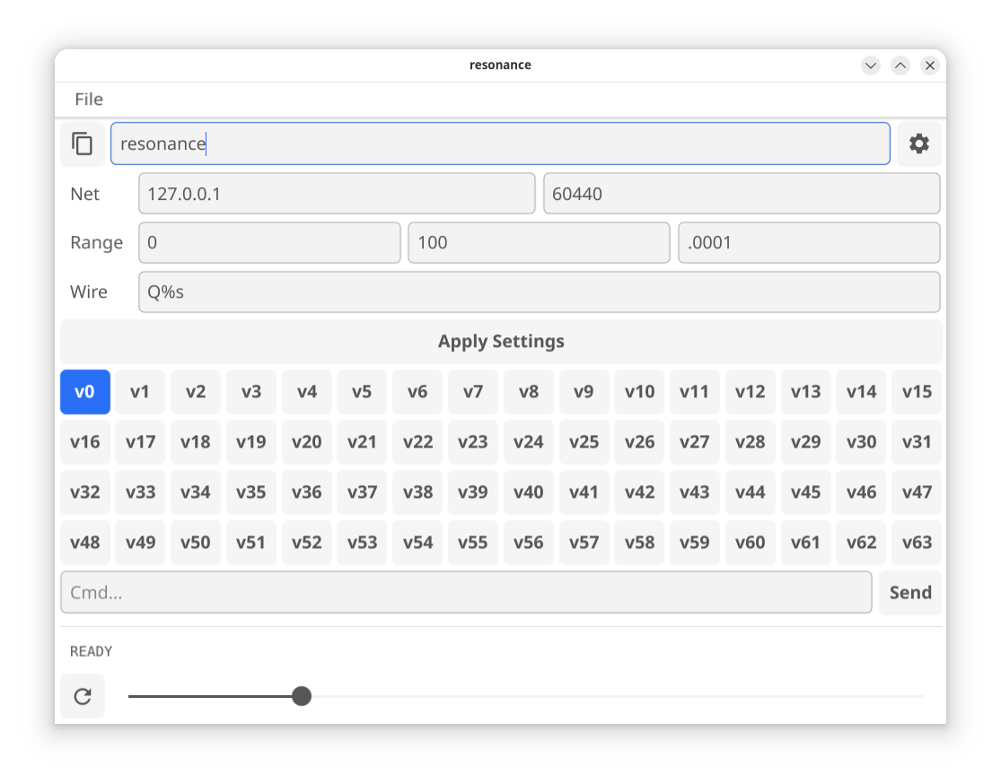 Multi-slider GUI controlling skred